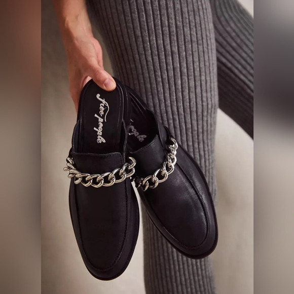 Free People Shoes - Free People Vida Mules Black Leather EU 36.5 (US 6.5)